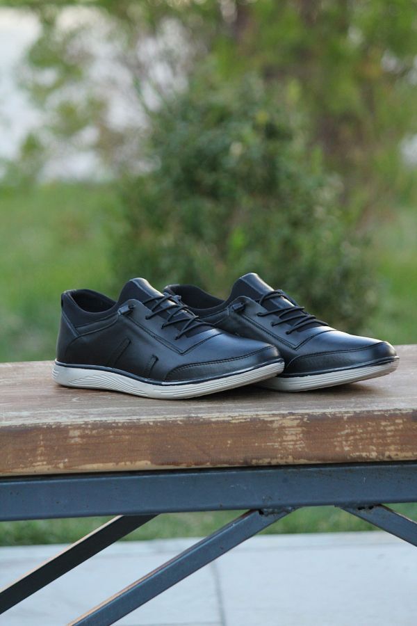 Leather shoes with sports sole clearance