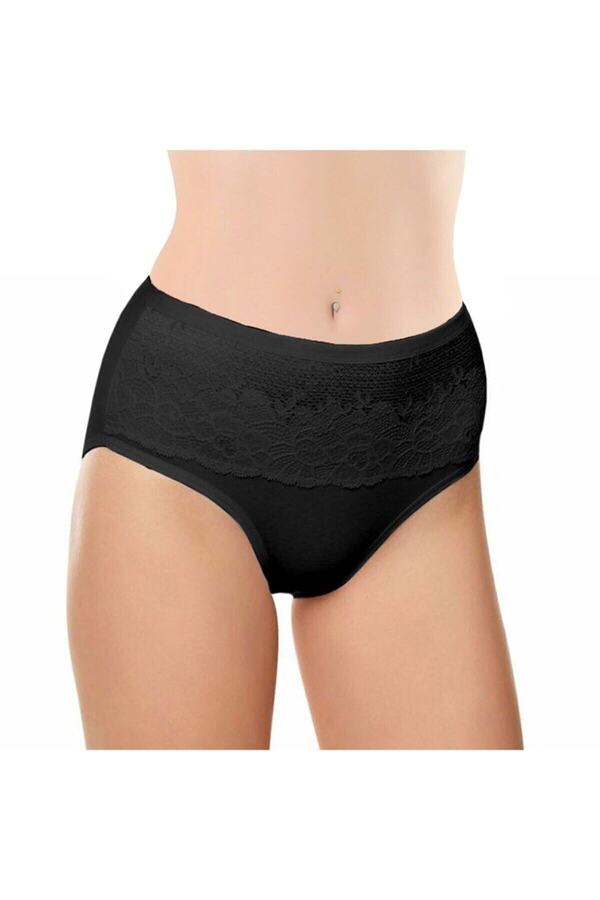 Belinay-Black Lace Modal Cotton Women's Recovery Slip Panties - Pack of 8 1