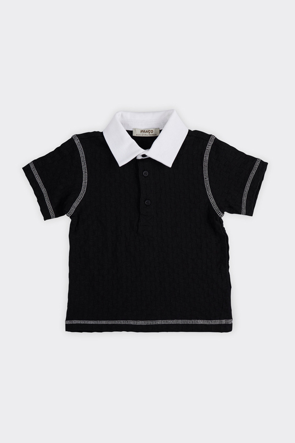 Panço Erkek Çocuk Kontrast Siyah Tişört