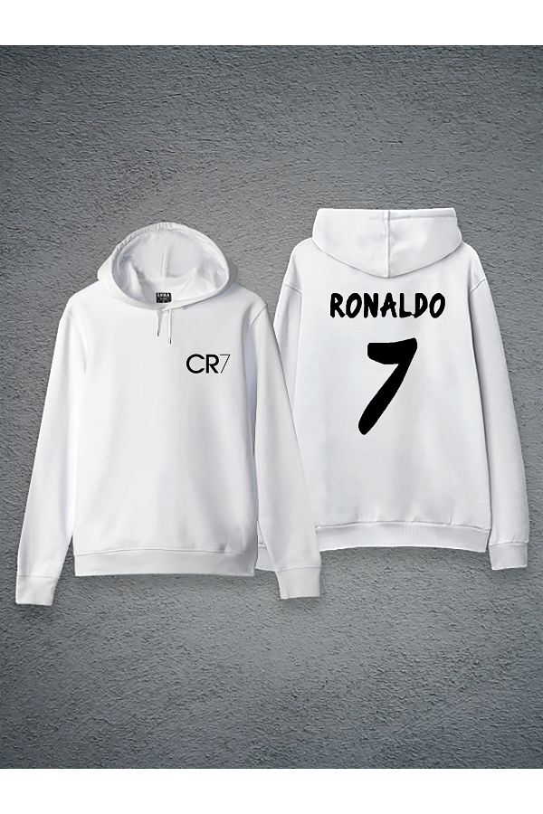 sielta Cristiano Ronaldo Cr7 Football Special Design Front Back Printed Hooded Unisex Sweatshirt Hoodie Trendyol
