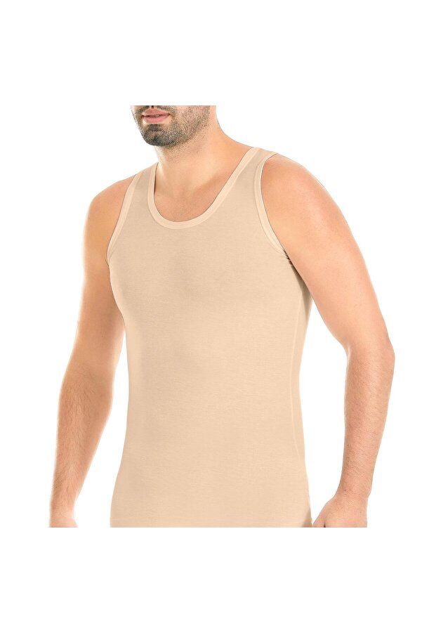 Yıldız Çamaşır 3-Piece Modal Nude Color Non-Marking Men's Undershirt Q70 - Trendyol