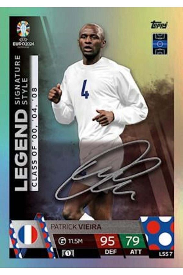 Topps-Patrick Vieira Lss07 - Match Attax Euro 2024 Football Cards, Legend Signature Style 1