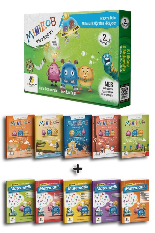 Genel Markalar Minirob ve Arkadaşları 2.Sınıf Matematik Öğreten Hikayeler 10LU SET