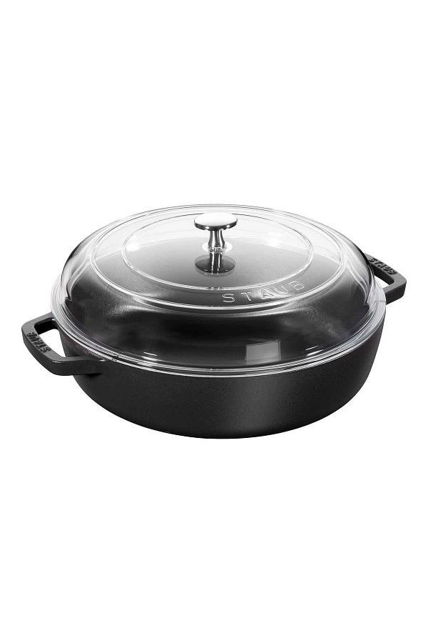 STAUB-26cm Black Saucepan with Glass Lid Cast Iron - 405010620 1