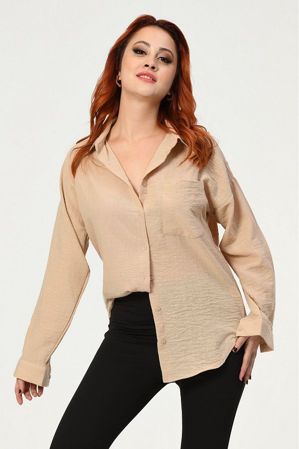 Bigdart-Big Dart Oversize Linen Shirt 1