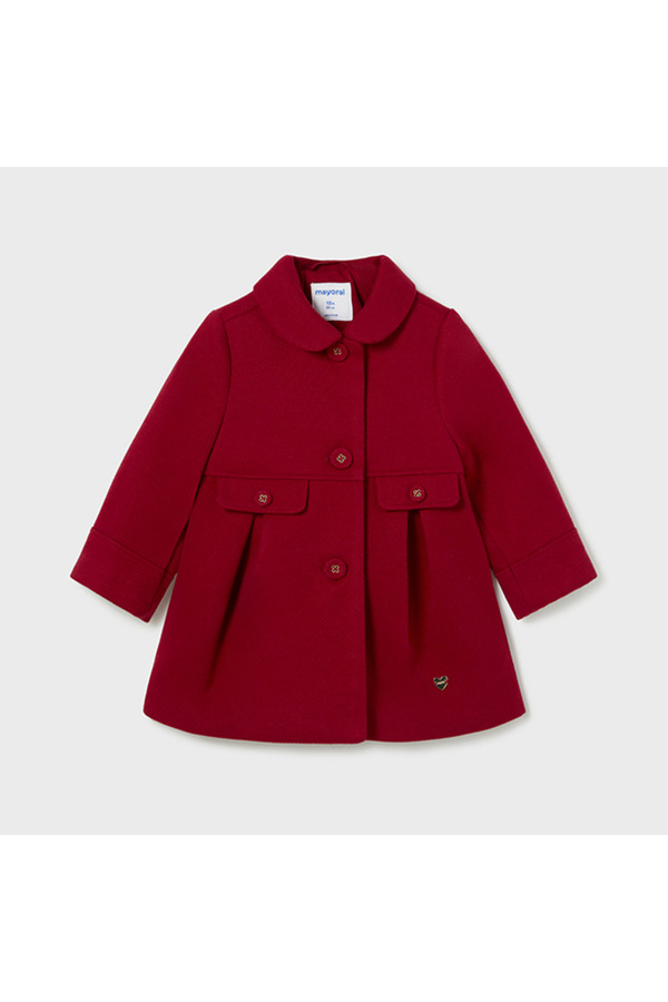 Mayoral Kız Bebek Kaşe Cep Detaylı Bebe Yaka Kaban KırmızıL25K2479