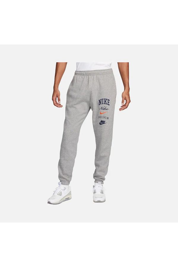 Nike Club Fleece Bb Stack Graphic Men s Grey Fleece Sweatpants Fn2643 Trendyol