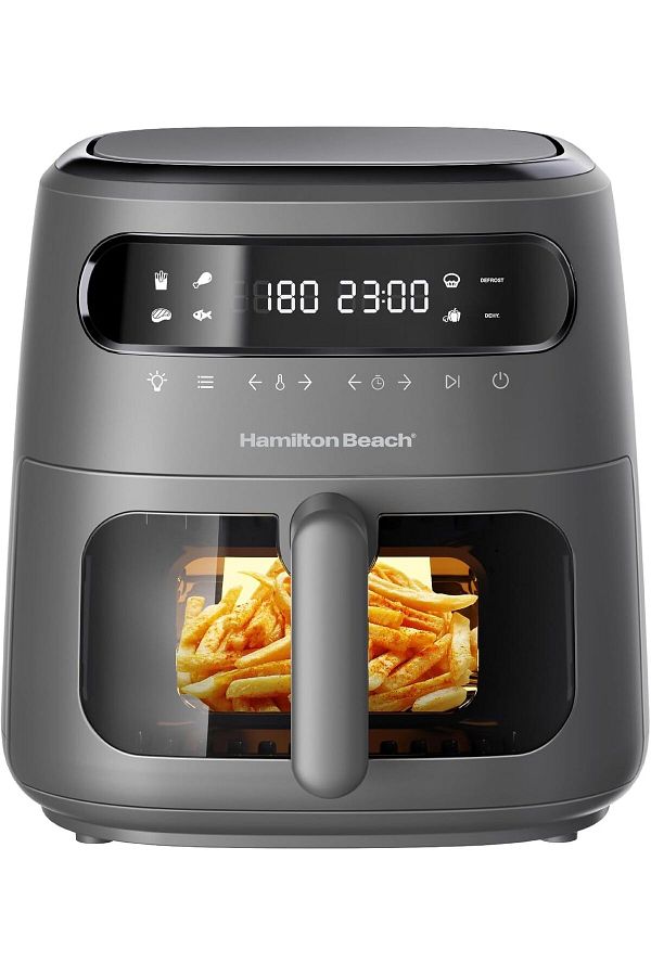 Hamilton Beach-Digital Air Fryer View 8L, Large Viewing Window, 8 Presets w/ Dehydrate & Defrost, 1750W, Matte Grey 1