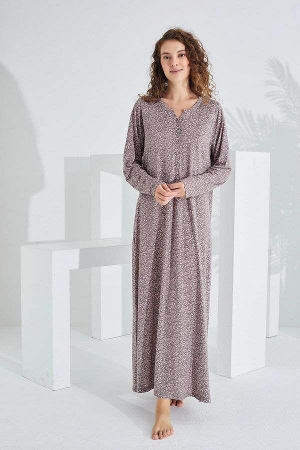 Etoile-100% Cotton Long Sleeve Women's Dress Nightgown 91412- 914013 1