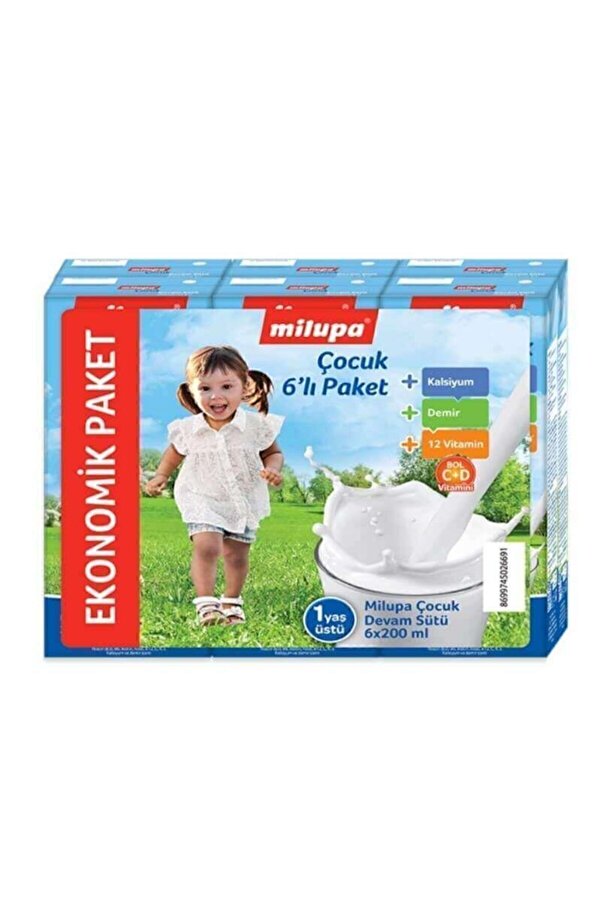 Milupa Çocuk Devam Sütü Içime Hazır 200 ml 6'lı Paket 1 Yaş