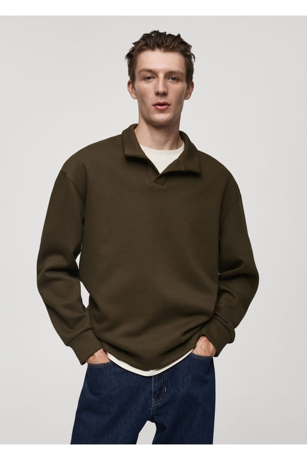 MANGO Man-Relaxed Fit Polo Sweatshirt 1