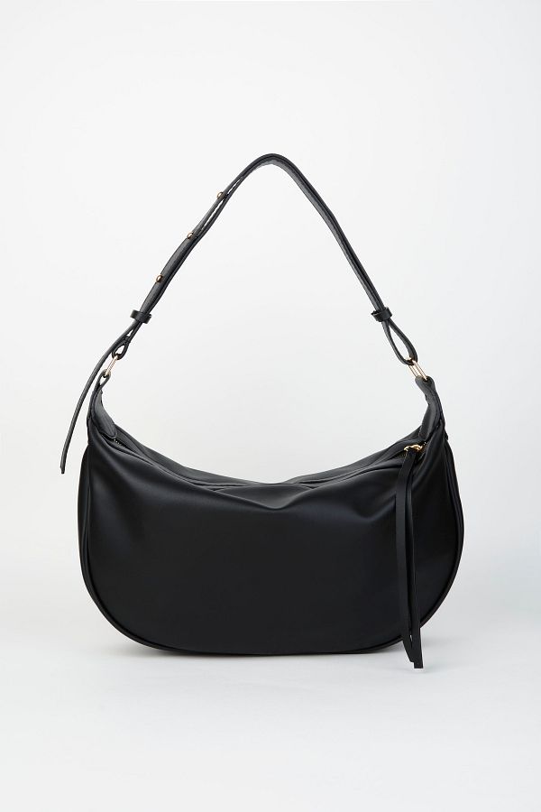 Vivaq Women s Black Soft Faux Leather Design Zipper Closure Hand Shoulder Bag with Strap Trendyol