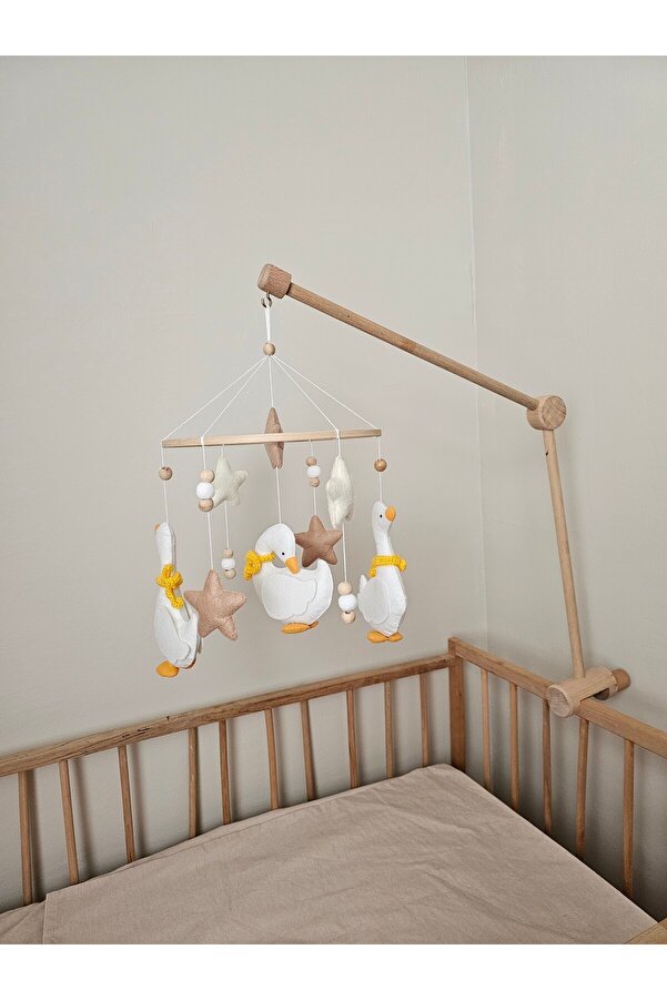 hobiimobiii Dönence (MÜZİKLİ) Bebek Beşik Süsü Keçe Dönence Ördek