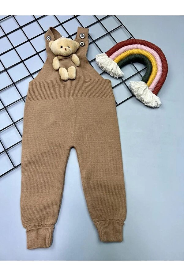 Pijamayo Ayıcıklı Unisex Bebek Çocuk Triko Kışlık Salopet Tulum