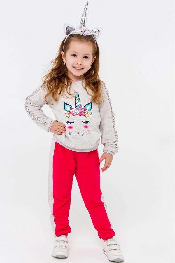 Breeze Kız Çocuk Eşofman Takımı Unicorn 1.5-5 Yaş, Bej Melanj