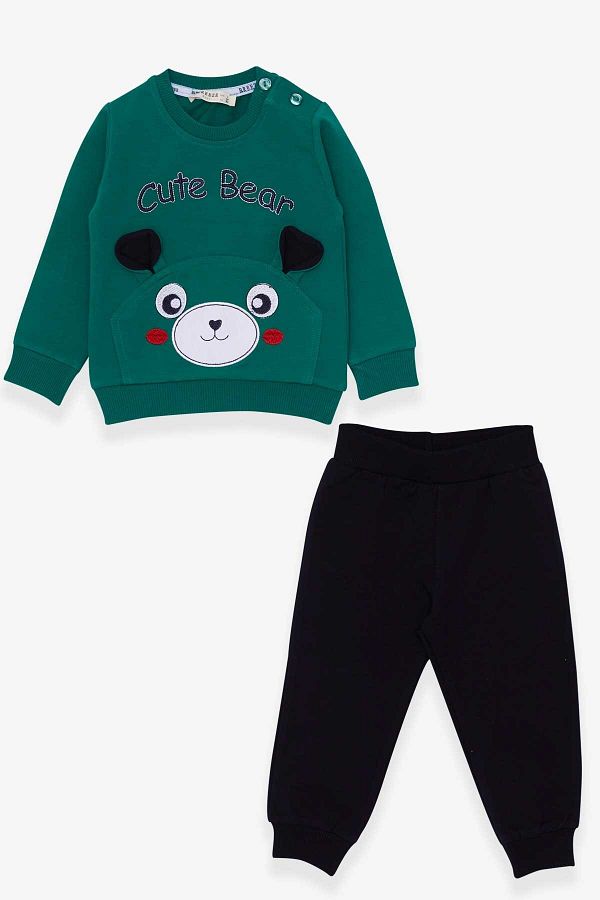 Breeze Baby Boy Tracksuit Set Cute Embroidered Green 9 Months 3 Years Trendyol