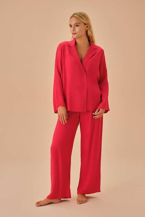 Suwen Angelina Shirt Collar Pajama Set