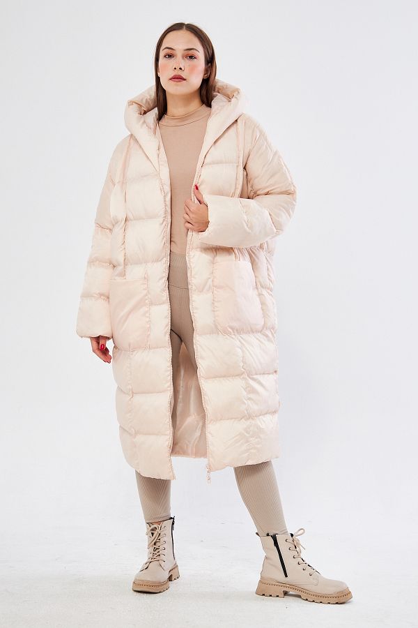 comstar-Women's Black Hooded Long Oversize Puffer Coat 1