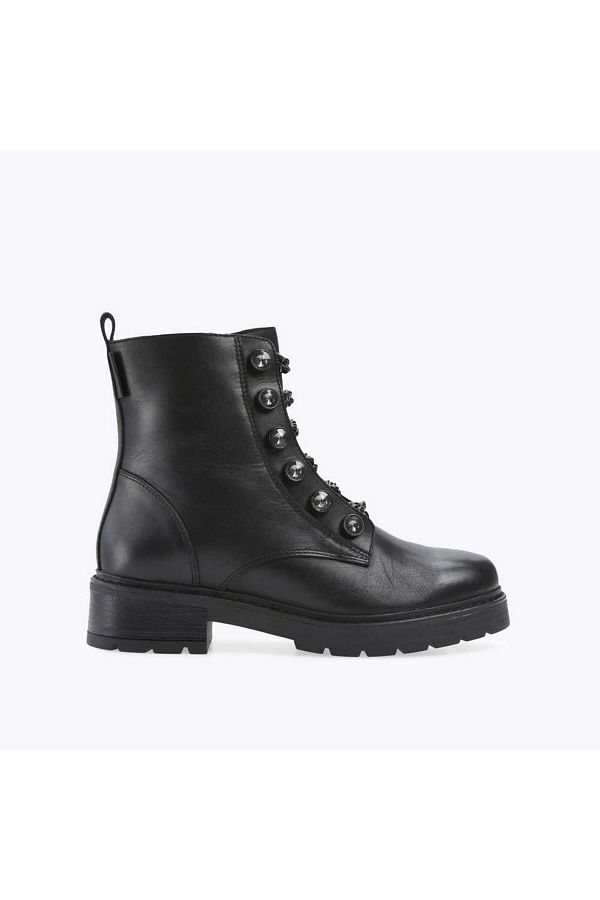 Kurt Geiger Bax Women s Ankle Boots Black Leather with Crystal Studded Chain Detail and Stylish Design Trendyol