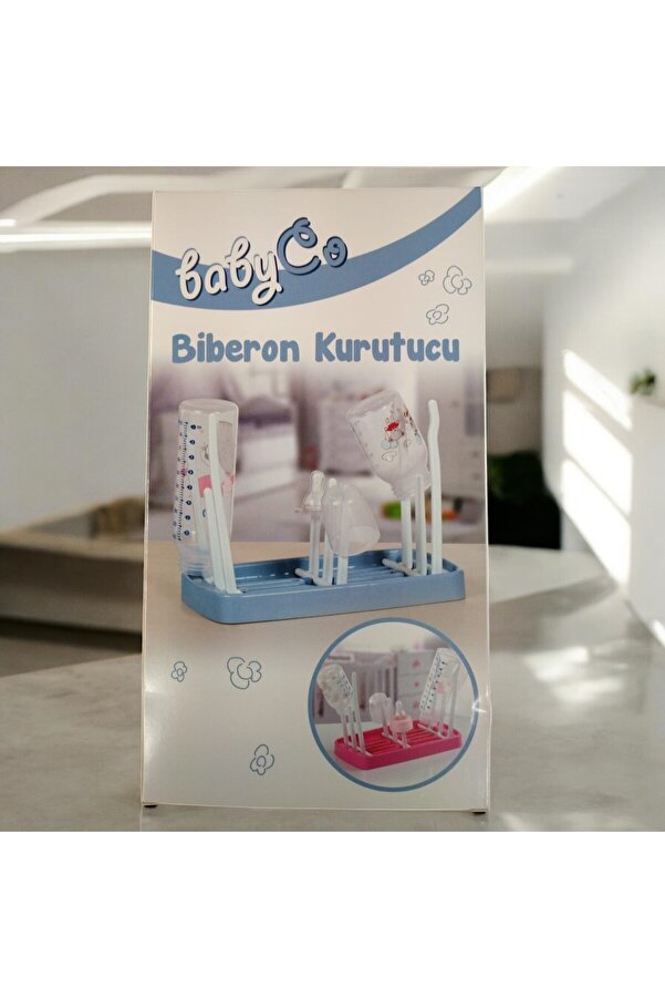 BabyCo Biberon Kurutucu, Biberon Askılığı Pembe Renk Hijyenik - Şık - Ergonomik