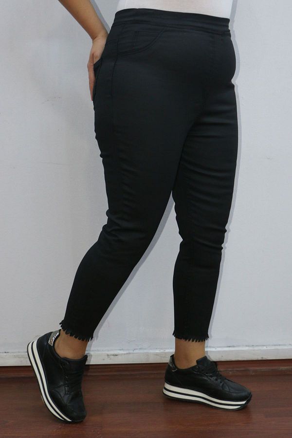 Eslina 9138 Large Size Matte Leather Look Skinny Leg Jeans Trousers Black 1 Trendyol