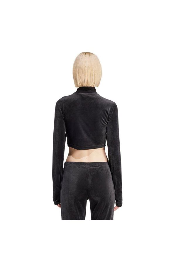 Adidas velvet crop top sales