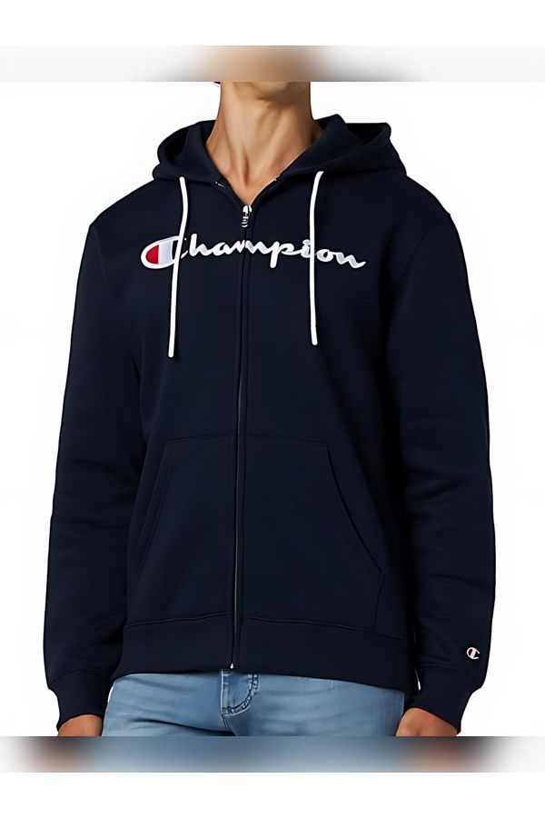 Champion Men s Hooded Powerblend Fleece Sweatshirt Full Zip Legacy American Classic Trendyol