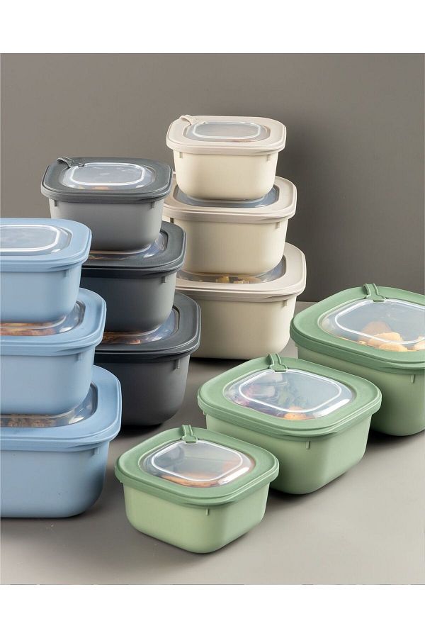 AKTURK HOME-12 Pieces Special Lock Mechanism Leak Proof Storage Container Set 1