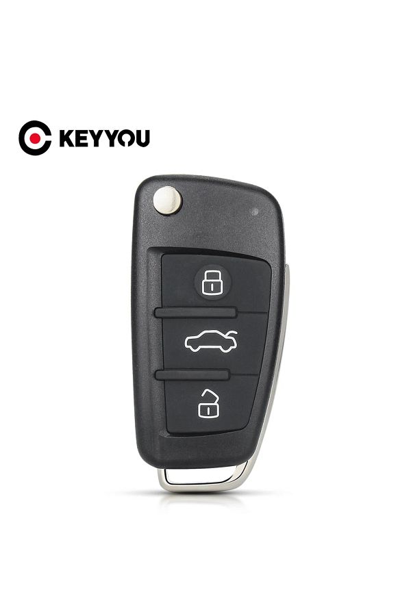KEYYOU-Replacement Flip Remote Car Key Case Shell For Audi A2 A3 A4 A6 A6L A8 Q7 TT 1