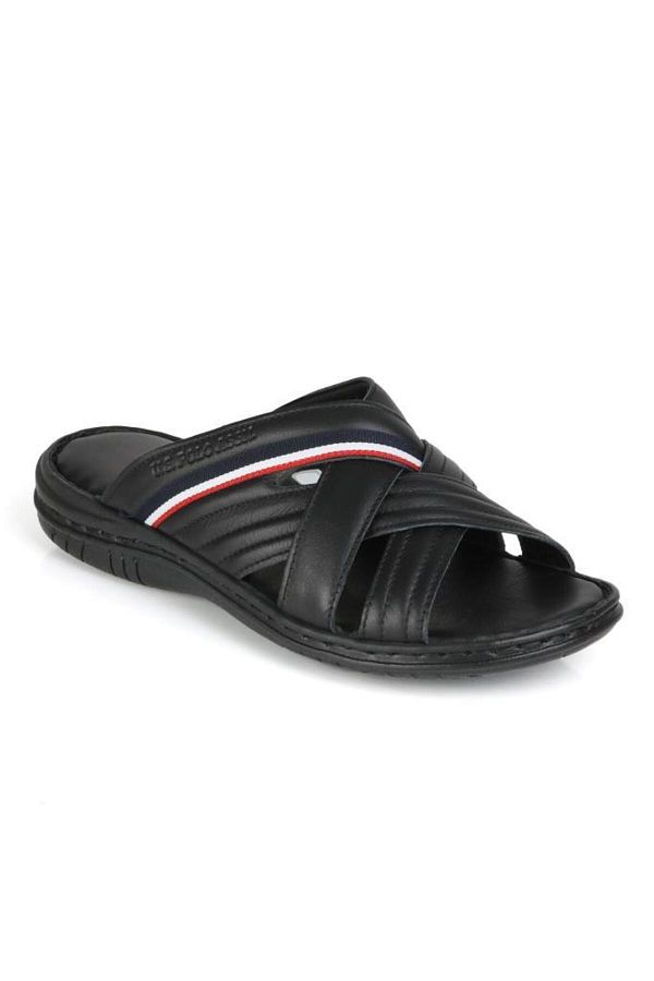 Us polo leather slippers cheap