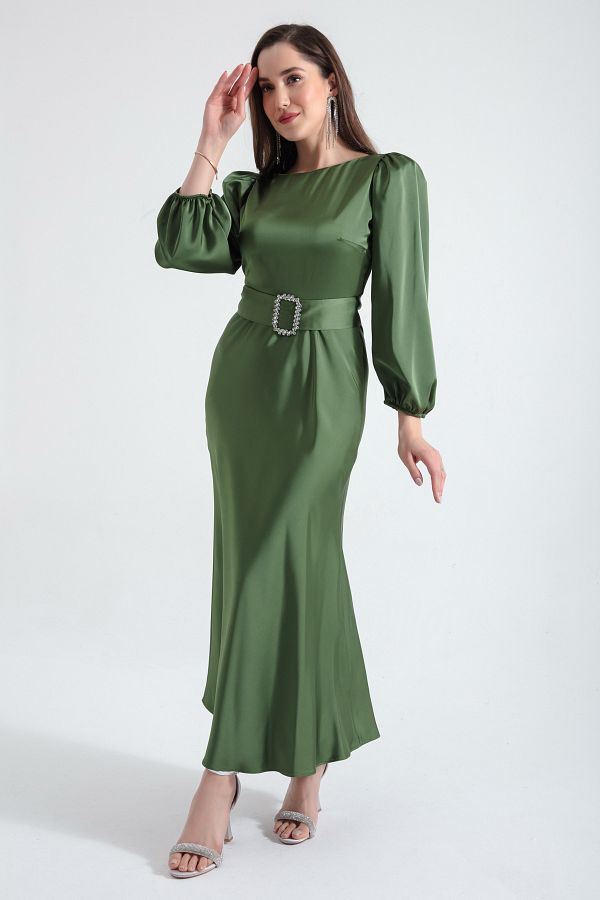 Lafaba Evening Prom Dress Khaki Basic Trendyol