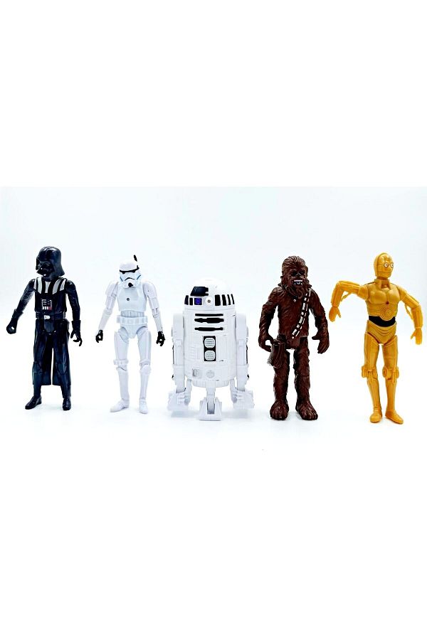 toysandmore-Darth Vader, Stormtrooper, Chewbacca, R2 D2 C-3Po Star Warriors - Character Set 1