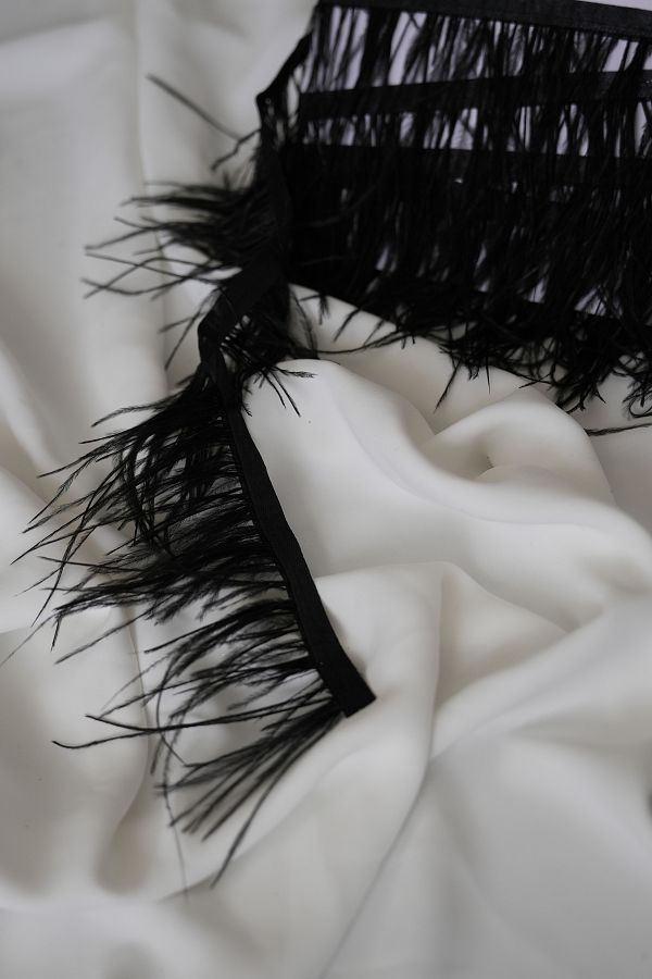 İstoria Bridal-Black Camel Feather, Stripe Feather, Camel Feather, Otriş, 1 Meter 1
