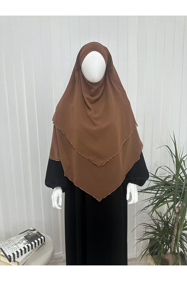 erasra class-Brick Colored Three-Layer Multi-Siphon Souffle Scarf - Lace-Up and Veiled Kimar Ready 1