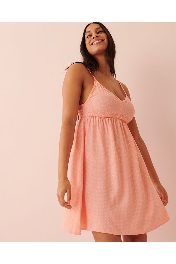 La Vie en Rose Printed Thin Straps Nightie Trendyol
