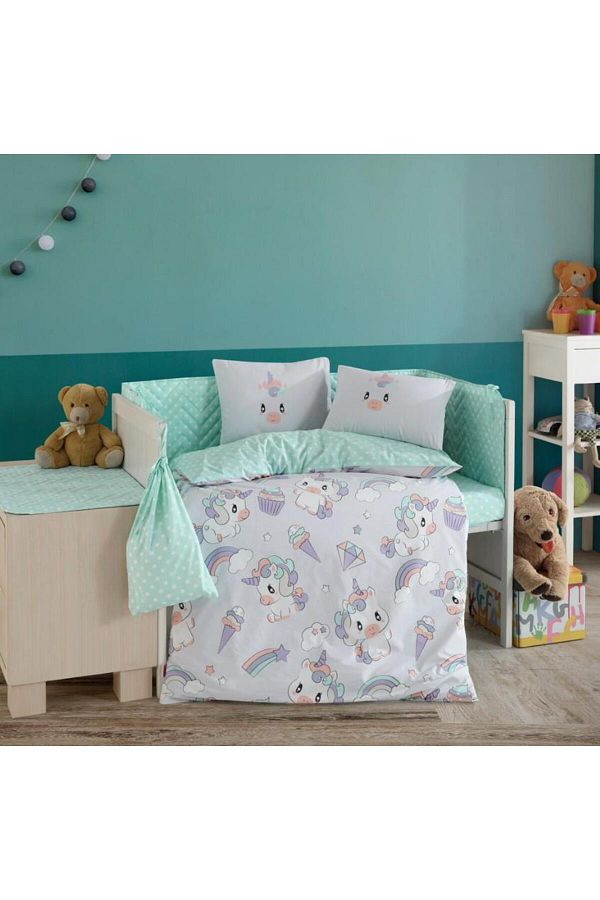 sepetimpet Mila Gray Poplin Baby Bedding Set Trendyol