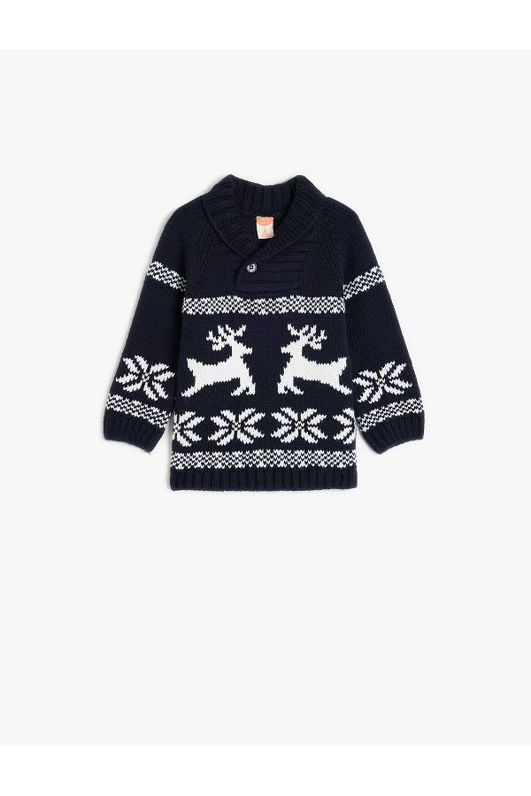 Koton-Navy Blue Baby Boy Sweater 5Wmb90012Tt 1