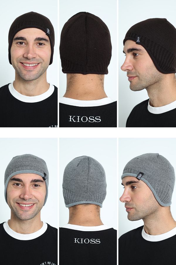 DONEX-2-Piece Eared Fleece Inside Men's Beret 1
