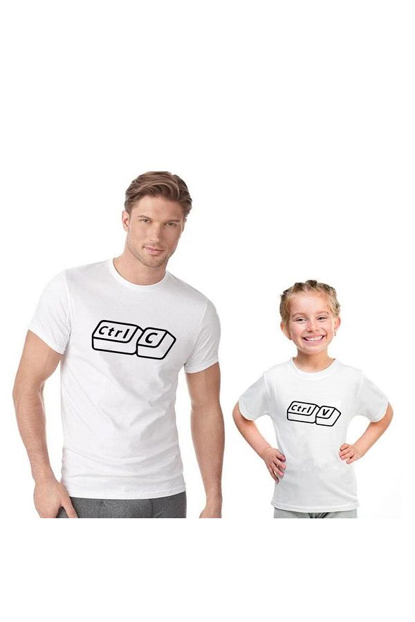 Tshirthane-Father Son Girl Ctrl C Ctrl V T-Shirt (SINGLE PRODUCT PRICE ADD 2 PIECES TO DO COMBIN) 1