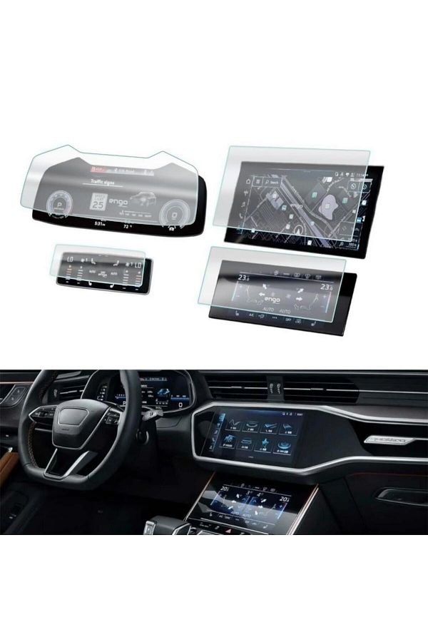 Engo-Audi Q7 Matte Screen Protector Multimedia Control Indicator Air Conditioner 1