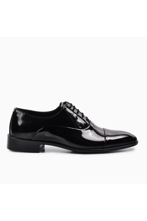 Pierre Cardin-Piele Lacuita Neagra Clasica pentru Barbati - Pantofi Mire 1