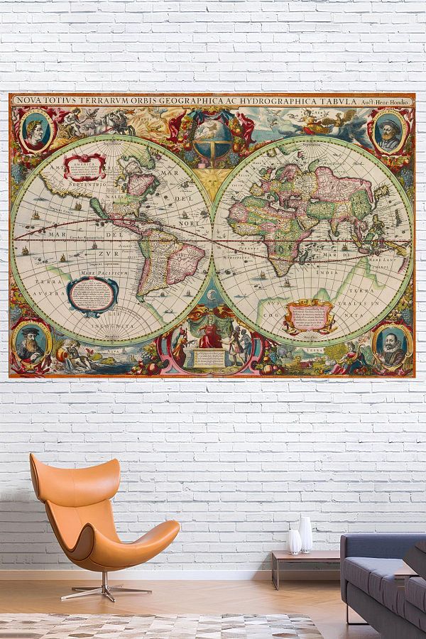 Vendini-Medieval Wall Tapestry - Explorers Map Wall Tapestry 1