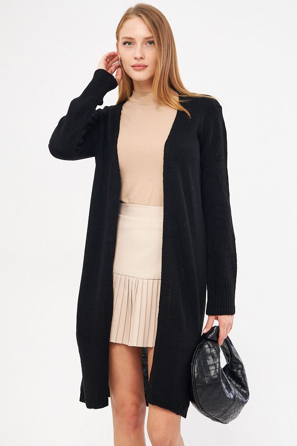 armonika Women s Black Long Sleeve Thin Knitwear Cardigan Arm 25K 069002 Trendyol