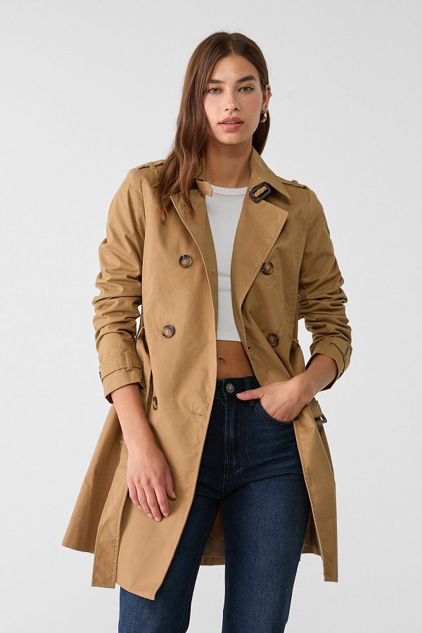 Stradivarius Short trench coat Trendyol
