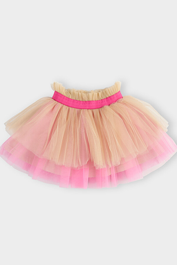 Panço Kız Bebek Katlı Tütü Fuşya Etek