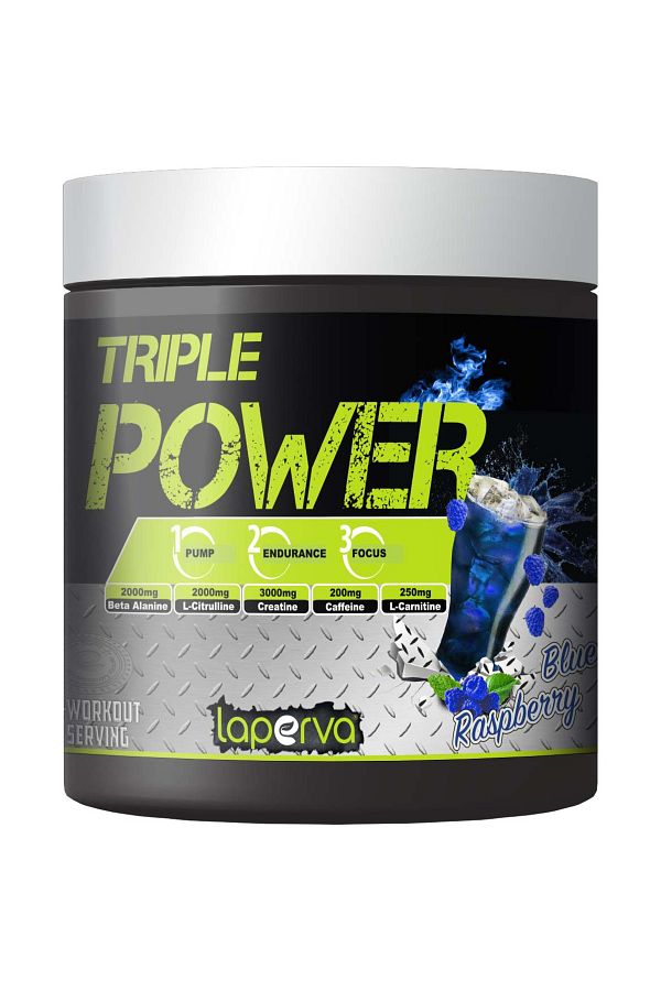 Laperva-Triple Power Pre-workout, Blue Raspberry,performance Booster With Beta-alanine, Creatine, And Bcaas, 1
