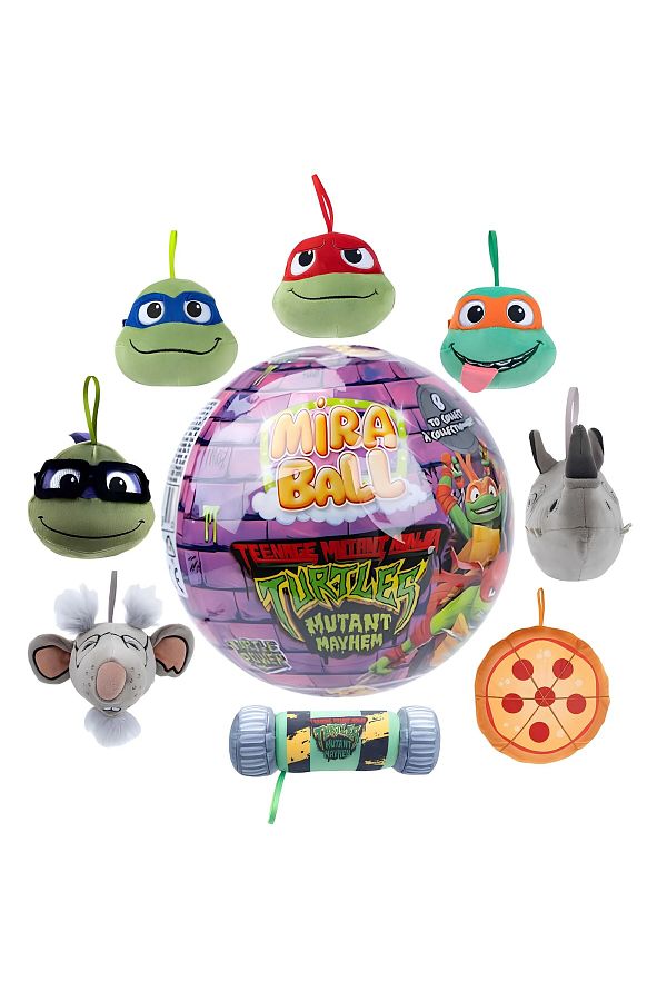 Tower Toys-Mru00000 Tmnt Squishy Ninja - Turtles 1 Plush, Sticker and Tiny Poster Set 1