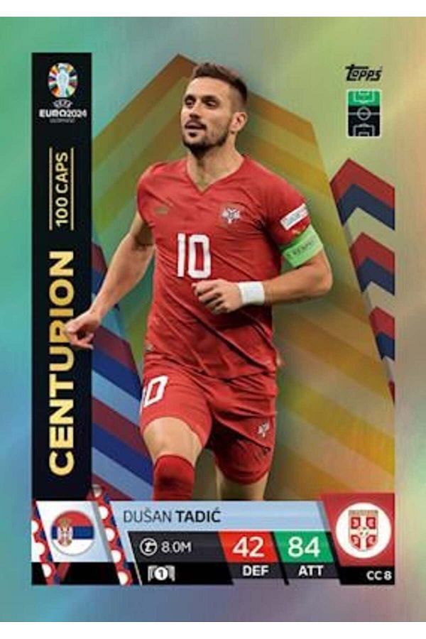 Topps-بطاقات كرة القدم Euro 2024 Match Attax - Centurion Dusan Tadic CC08 1