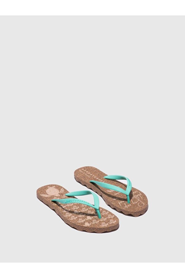 Asportuguesas-Beach Flip-Flops Turtle Blue Rubber Strap Flip-Flops 1