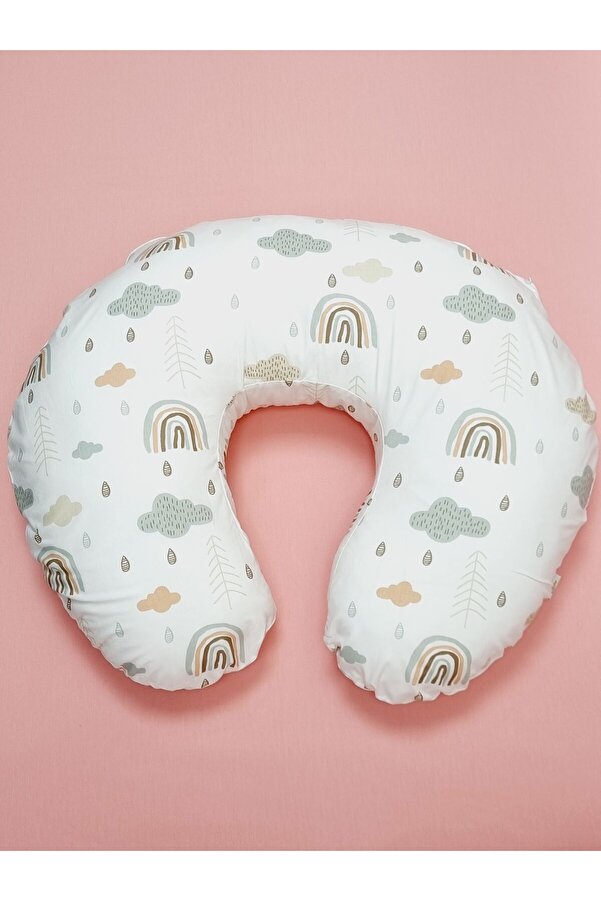 Yada Baby %100 Pamuklu Kumaştan Poplin Kumaş Astarlı Fermuarlı Emzirme Minderi Ve Bebek Destek Yastığı